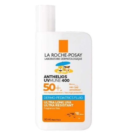 La Roche Posay Anthelios Uvmune400 Dermo-Pediatrics Fluid Spf 50+ Protector solar infantil facial y corporal resistente al agua al sudor y a la arena 50 ml