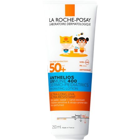 La Roche Posay Anthelios Uvmune 400 Dermo-Pediatrics Hydrating Milk Spf 50+ Protector solar facial y corporal infantil resistente al agua al sudor y a la arena 250 ml
