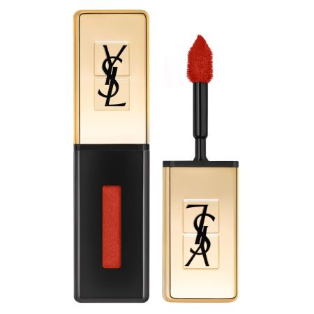 Yves Saint Laurent Rouge Pur Couture Vernis À Lèvres Glossy Stain Barra de labios combinada con la duración de un tinte y el brillo de un gloss