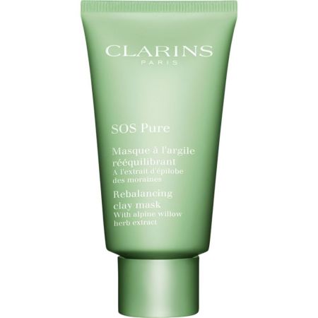 Clarins Sos Pure Masque Á L'Argile Rééquilibrant Mascarilla de arcilla reequilibrante piel suave y radiante con extracto de laurel de fleischer 75 ml