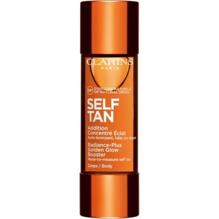 Clarins Self Tan Adittion Concentré Éclat Autobronceador corporal concentrado protege y suaviza con acabado iluminado y graduable 30 ml