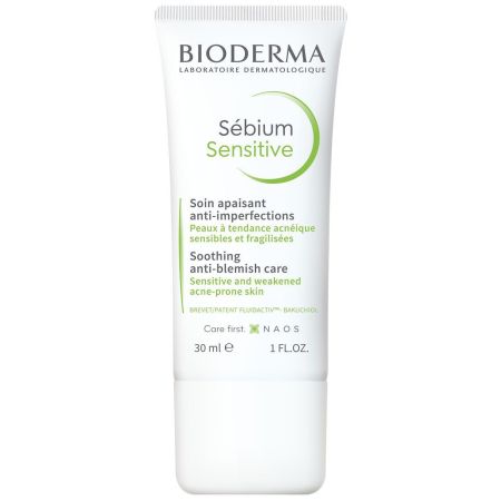 Bioderma Sébium Sensitive Soint Apaisant Anti-Imperfections Tratamiento calmante rehidrata elimina rojeces granitos y reequilibra el sebo 30 ml