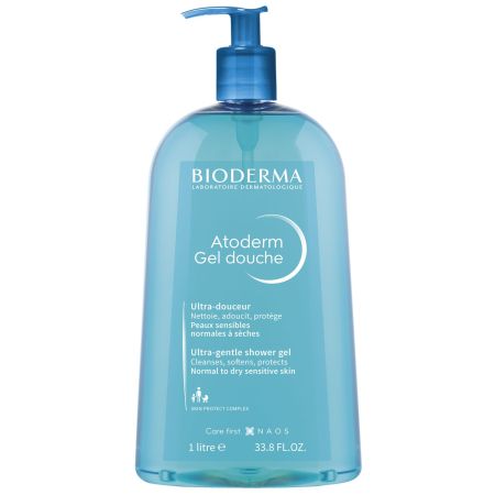 Bioderma Atordem Gel Douche Ultra-Doceur Gel de ducha para limpieza suave sin jabón alivia protege y garantiza tolerancia cutánea 1000 ml