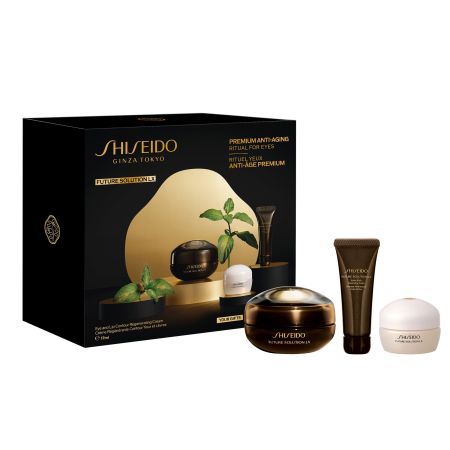 Shiseido Future Solution Lx Estuche Tratamiento antiedad ofrece elasticidad firmeza y luminosidad para contorno de ojos y labios 17 ml