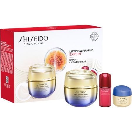 Shiseido Vital Perfection Uplifting Firming Advanced Cream Estuche Crema de día y noche antiedad regenera redensifica e ilumina piel más tersa firme y joven 50 ml