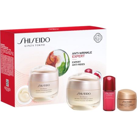 Shiseido Benefiance Wrinkle Smoothing Cream Estuche Crema de día y noche antiedad restaura reparando líneas y arrugas para una piel más joven 50 ml
