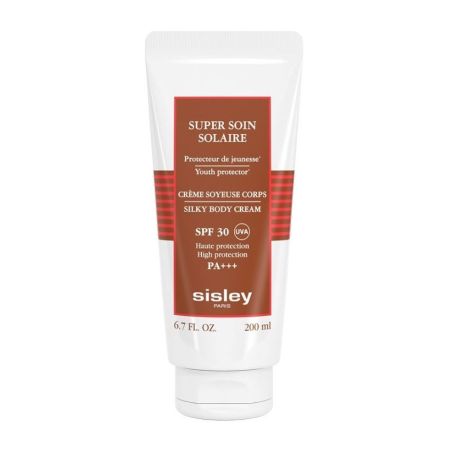 Sisley Super Soin Solaire Silky Body Cream Spf 30 Protector de juventud protege el adn celular del estrés oxidativo 200 ml