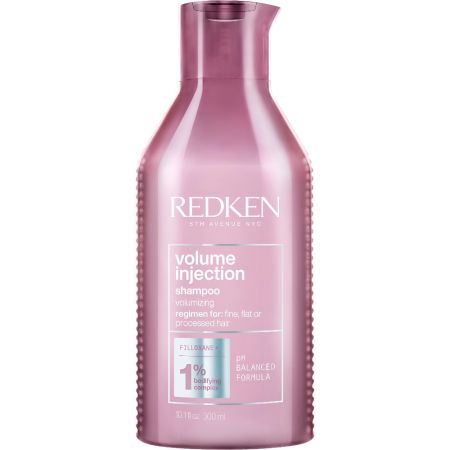 Redken Volume Injection Shampoo Champú voluminizador limpia suavemente ofreciendo densidad y brillo al instante para cabello fino liso o tratado 300 ml