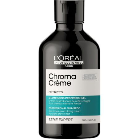 L'Oreal Professionnel Chroma Crème Green Dyes Professional Shampoo Champú neutralizante de tonos rojizos corrige y cuida 300 ml