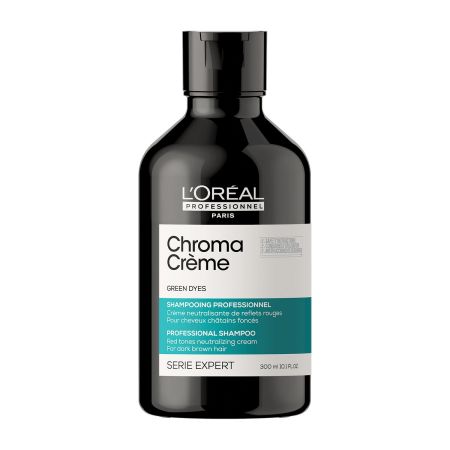 L'Oreal Professionnel Chroma Crème Green Dyes Professional Shampoo Champú neutralizante de tonos rojizos corrige y cuida 300 ml