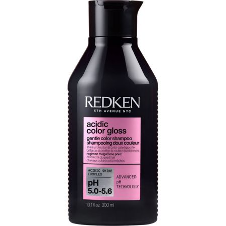Redken Acidic Color Gloss Gentle Color Shampoo Champú sin sulfatos limpia recupera el brillo e intensifica el color para cabello coloreado y sin brillo