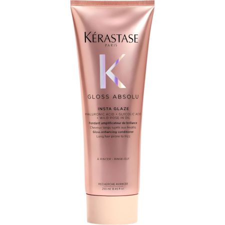 Kerastase Gloss Absolu Insta Glaze Acondicionador hidratante de textura cremosa y sedosa realza el brillo para cabello largo con encrespamiento 250 ml