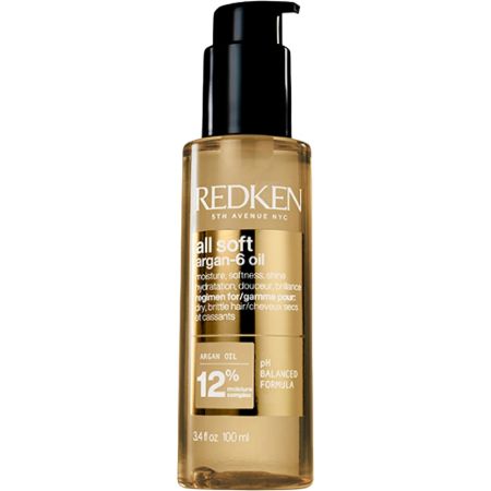 Redken All Soft Argan-6 Oil Aceite capilar nutritivo mejora la flexibilidad reduciendo el encrespamiento para cabello seco y frágil 500 ml