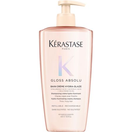Kerastase Gloss Absolu Bain Crème Hydra-Glaze Champú cremoso hidratante e ilumador para cabello muy encrespado