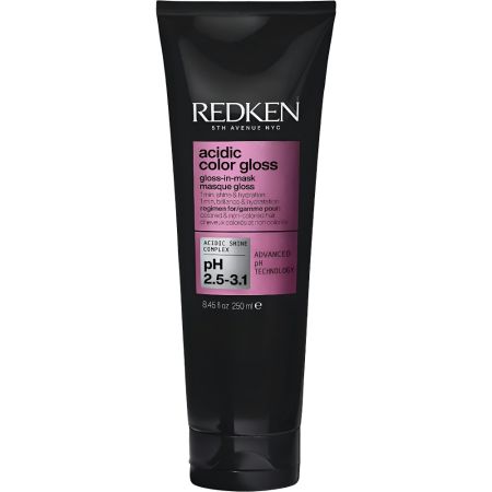 Redken Acidic Color Gloss Gloss-In-Mask Mascarilla capilar sin sulfatos limpia recupera el brillo e intensifica el color para cabello coloreado y sin brillo