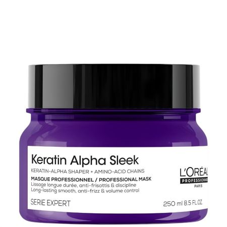 L'Oreal Professionnel Keratin Alpha Sleek Masque Professionnel Mascarilla capilar antiencrespamiento suaviza y refuerza la queratina del cabello ofreciendo brillo hasta 2 semanas