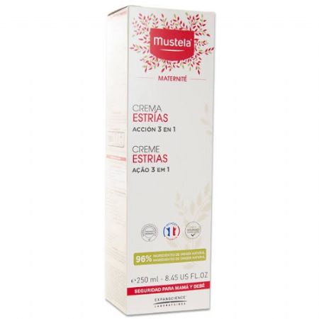 Mustela Crema Estrías Acción 3 En 1 Crema preventiva de estrías ayuda a reducir estrías recientes 250 ml