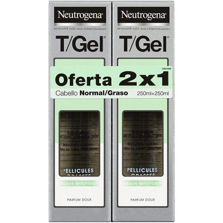 Neutrogena Champú T/Gel Oferta 2x1 Champú anticaspa acabado limpio y sano para cabello normal graso 2x250 ml