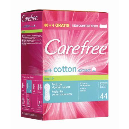 Carefree Protegeslip With Cotton Extract Fresh Formato Especial Protegeslip de rápida absorción antifugas de máxima protección 44 uds