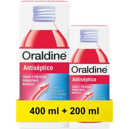Oraldine Colutorio Antiséptico Formato Especial Enjuage bucal antigingivitis trata y previene problemas bucales 600 ml