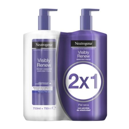 Neutrogena Visibly Renew Body Lotion 2x1 Loción corporal hidratante para una elasticidad intensa para piel seca 2x750 ml