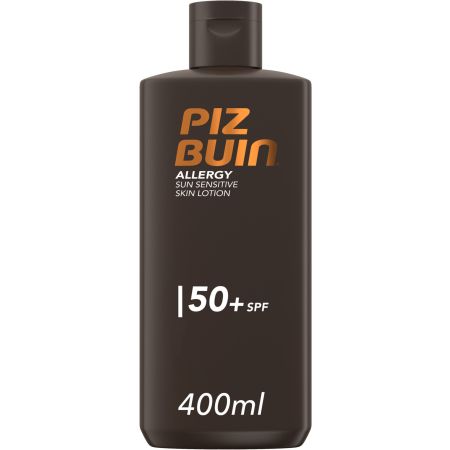 Piz Buin Allergy Sun Sensitive Skin Lotion Spf 50+ Loción solar resistente al agua y muy hidratante ayuda a prevenir que la piel se descame
