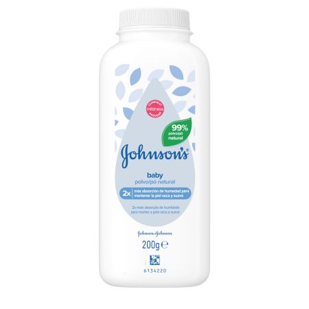 Johnson'S Baby Polvo Natural Polvos narurales absorben el exceso de humedad de la piel del bebé 200 gr