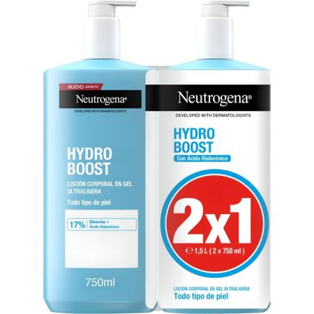 Neutrogena Hydro Boost Loción Corporal En Gel Formato Especial Loción corporal reparadora e hidratante 24 horas 2x400 ml