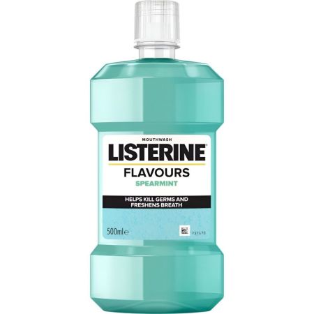 Listerine Enjuague Bucal Flavours Spearmint Colutorio para dientes más fuertes y encías más sanas sabor menta verde 500 ml