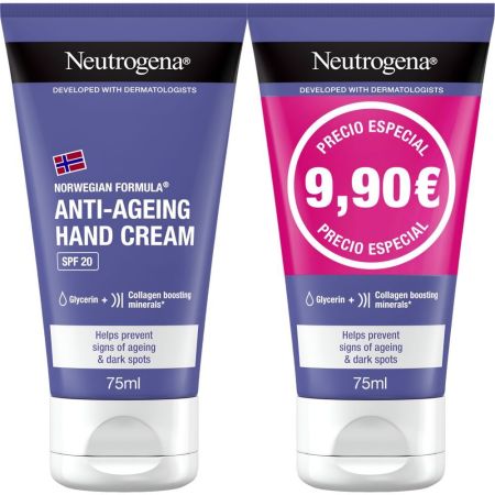 Neutrogena Visibly Renew Anti-Aging Hand Cream Spf 20 Precio Especial Crema de manos antiedad elasticidad intensa 2x75 ml