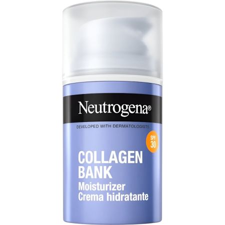 Neutrogena Collagen Bank Crema Hidratante Spf 30 Crema hidratante no grasa y de rápida absorción protege estimulando el colágeno para una piel más firme y elástica 50 ml