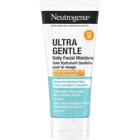 Neutrogena Ultra Gentle Daily Facial Moisturise Spf 30 Crema facial de textura ligera hidrata y protege la piel ofreciendo una sensación de alivio y suavidad 100 ml