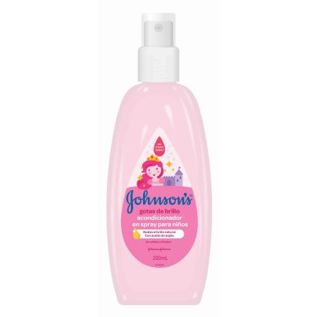 Johnson'S Gotas De Brillo Acondicionador En Spray Para Niños Acondicionador sin sulfatos ni colorantes realza el brillo natural 200 ml