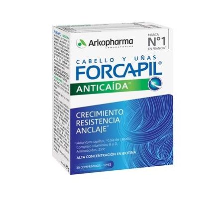 Arkopharma Complemento Alimenticio Forcapil Anticaída Complemento alimenticio refuerza la fibra capilar y aumenta su resistencia 30 uds