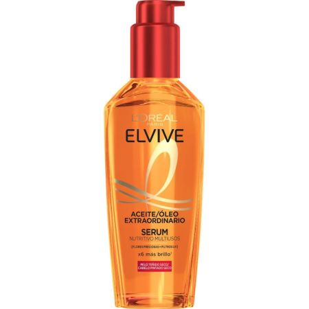 Elvive Aceite Extraordinario Cabello Teñido Seco Sérum nutritivo multiusos sin aclarado antiencrespamiento nutre hidrata e ilumina para cabello teñido y seco 100 ml