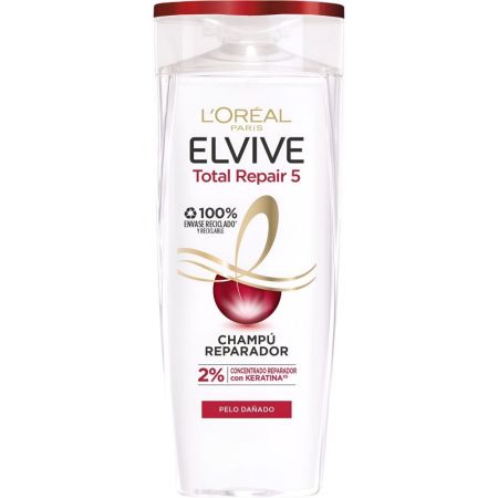 Elvive Total Repair 5 Champú Reparador Champú restaurador repara en profundidad desde la raíz hasta las puntas para cabello dañado 310 ml
