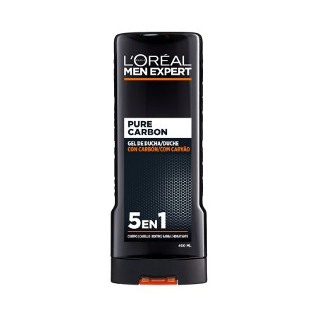 L'Oreal Men Expert Pure Carbon Gel Ducha 5en1 Gel de ducha con carbón limpia e hidrata eliminando impurezas para una sensación total de limpieza 400 ml