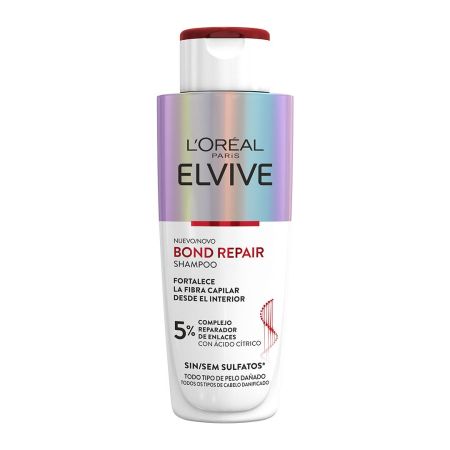 Elvive Bond Repair Shampoo Champú reparador protege y suaviza la fibra capilar en profundidad para cabello dañado 200 ml