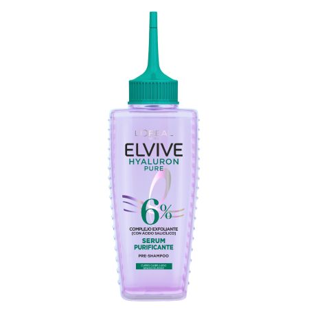 Elvive Hyaluron Pure Pre-Champú Sérum purificante intensivo elimina impurezas y exceso de grasa para cabello graso 100 ml