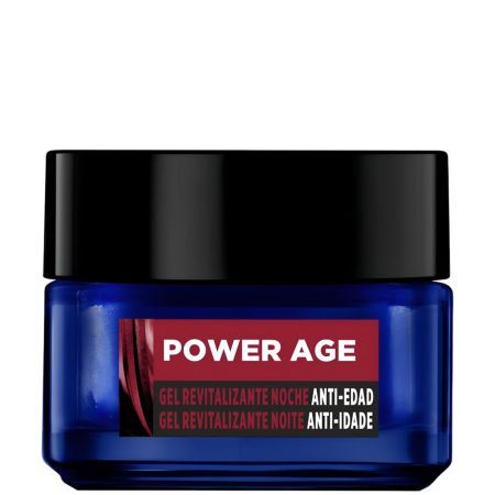 L'Oreal Men Expert Power Age Gel Revitalizante Noche Anti-Edad Crema de noche de textura gel reduce arrugas mientras duermes con una mayor concentración de ácido hialurónico 50 ml