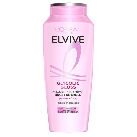 Elvive Glycolic Gloss Champú Champú rellena la fibra capilar con ácido hialurónico 72 horas de hidratación para cabello deshidratado