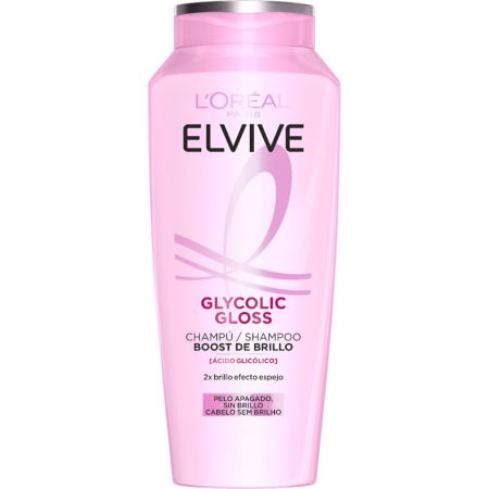 Elvive Glycolic Gloss Champú Champú rellena la fibra capilar con ácido hialurónico 72 horas de hidratación para cabello deshidratado