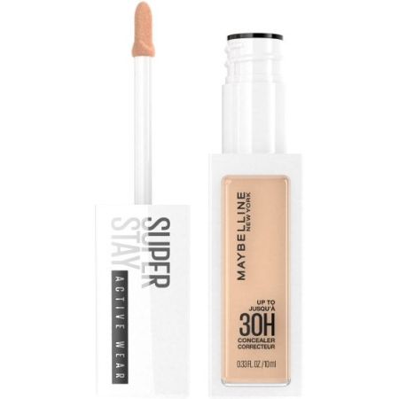 Maybelline Super Stay Active Wear Concealer Corrector facial de alta cobertura ultraligero no reseca ni cuartea acabado mate natural