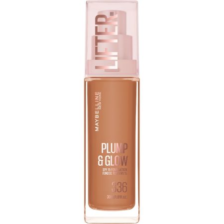 Maybelline Lifter Plump & Glow Foundation Spf 15 Base de maquillaje de cobertura ligera a media piel con volumen e iluminada
