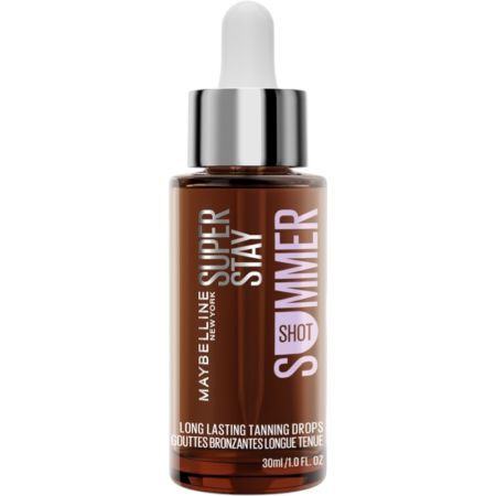 Maybelline Super Stay Summer Shot Long Lasting Tanning Drops Gotas bronceadoras bronceado uniforme de hasta horas modulable sin efecto apagado anaranjado ni irregular