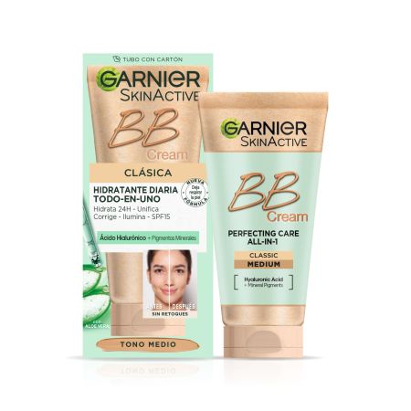Garnier Skin Active Bb Cream Perfecting Care All-In-1 Clásica Spf 15 Crema hidratante con color unifica corrige e ilumina 24 h de hidratación