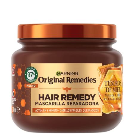 Original Remedies Hair Remedy Tesoros De Miel Mascarilla Intensa Reparadora Mascarilla intensa reconstituyente repara protege y da fuerza para cabello dañado y quebradizo 340 ml