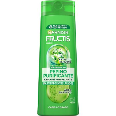 Fructis Pepino Purificante Champú Purificante Champú fortifica y purifica acabado fuerte y saludable para cabello graso 380 ml