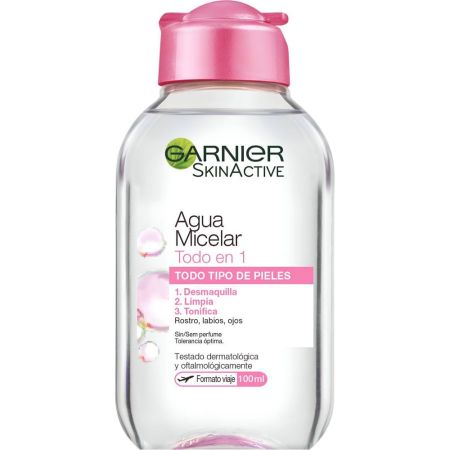 Garnier Skin Active Agua Micelar Todo En 1 Agua micelar sin perfume para rostro labios y ojos desmaquilla limpia tonificando la piel