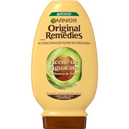 Original Remedies Aceite De Aguacate & Manteca Acondicionador Acondicionador nutritivo intenso suaviza y desenreda sin apelmazar para cabello muy seco o encrespado 250 ml